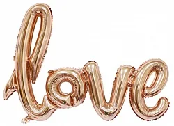 F 41"/104 см  Надпись прописью "Love", Розовое золото, 1 шт. / Китай
