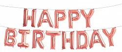 F 16"/41 см  Надпись  "Happy Birthday, Розовое золото, 1 шт. / Китай