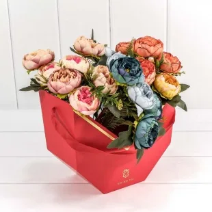 Коробка для цветов Ваза, Just for you, Красный, 23*21*14 см, 1 шт.