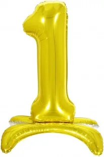 F 32"/81см Цифра "1" , Золото, на подставке, 1 шт. (Китай)
