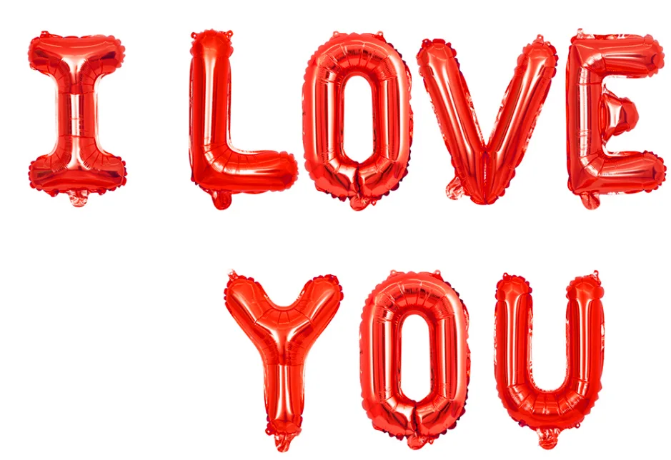 F 17"/43см  "I Love You", Красный, 1 шт. в упак.  / Китай