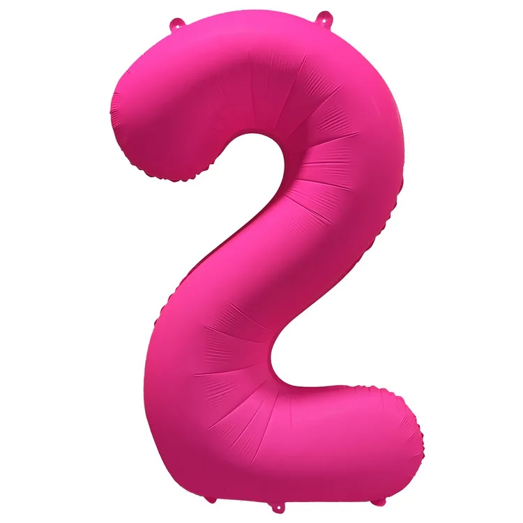К 40"/102см Цифра "2" Неон Pink /1 шт./(Китай)