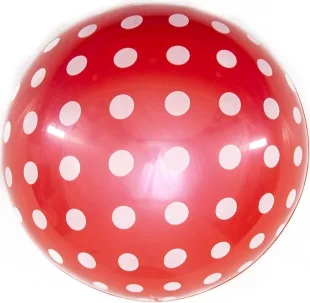 F 18"/46 см Сфера 3D, Deco Bubble, Белые точки, Красный, 1 шт. (Китай)