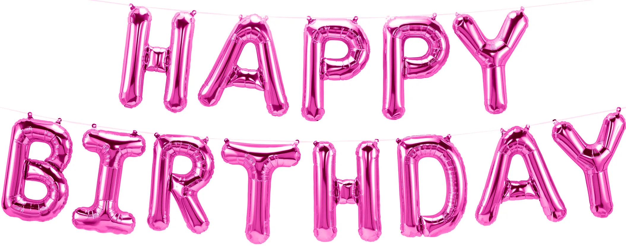 F 16"/41 см Набор шаров-букв "Happy Birthday", Розовый, 1 шт. в упа/ Китай