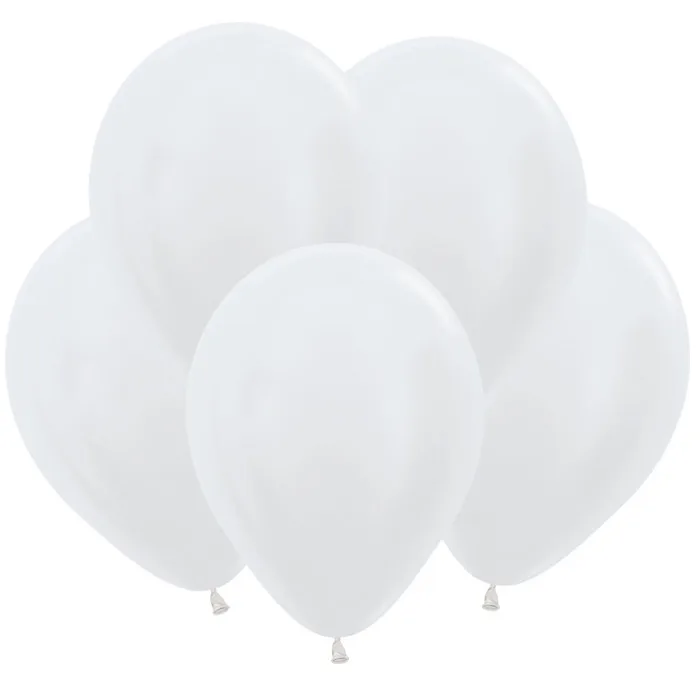 S Перламутр 12"/30см Белый / White / 100 шт. / (Колумбия)