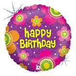 В 36 Цветы  С днем рождения Голография / Birthday Flowers / 1 шт / (США)