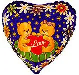 И 18 Сердце Влюблённые медведи на подушке / Love bear pillow / 1 шт / (Испания)