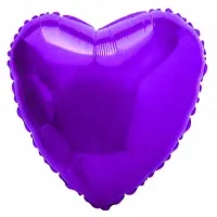 И 18"/46см Сердце  Фиолетовый/  Heart Violet / 1 шт / (Испания)