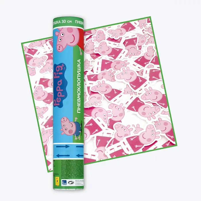 Пневмохлопушка Peppa Pig 30 см наполнение форма Пеппа
