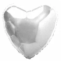 И 18"/46см Сердце Серебро / Heart Silver / 1 шт / (Испания)