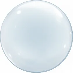 К 24"/61см Сфера 3D, Deco Bubble, (синяя упаковка) Прозрачный, Кристалл, 10 шт. . (Китай)