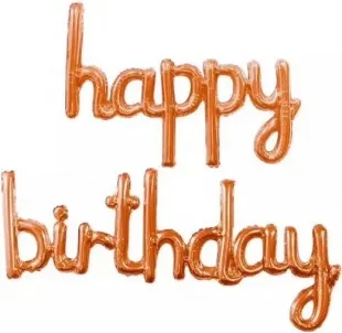 F 17"/43см Надпись "Happy Birthday, Коралловый, 1 шт. / Китай