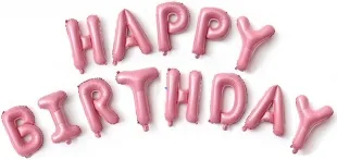 F Набор шаров-букв (16''/41 см) Мини-Надпись "Happy Birthday", Розовый, 1 шт. в упак./ Китай