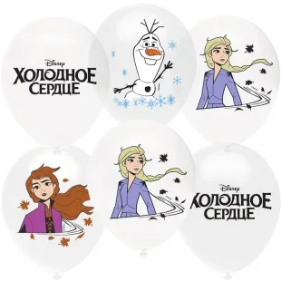 О 12''/30 см Холодное сердце, Белый (200)/Прозрачный (600), кристалл, 1 ст, 25 шт. (Турция)