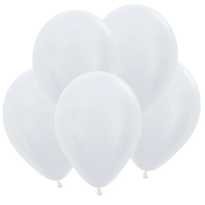 S Перламутр 12"/30см Белый жемчужный / White / 50 шт. / (Колумбия)