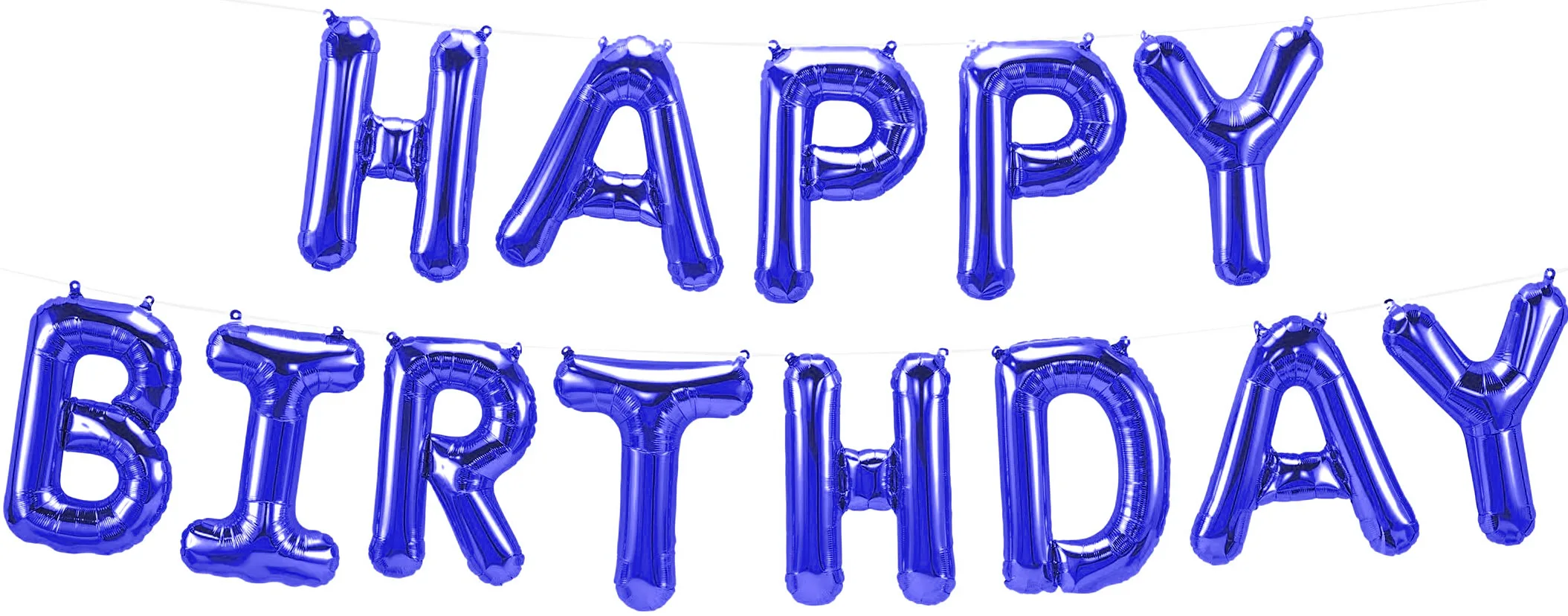 F 16"/41 см Надпись "Happy Birthday", Синий, 1 шт. в упак./ Китай