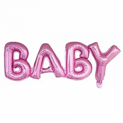 F 32''/81 см  Надпись прописью "Baby", Розовый, 1 шт. / Китай