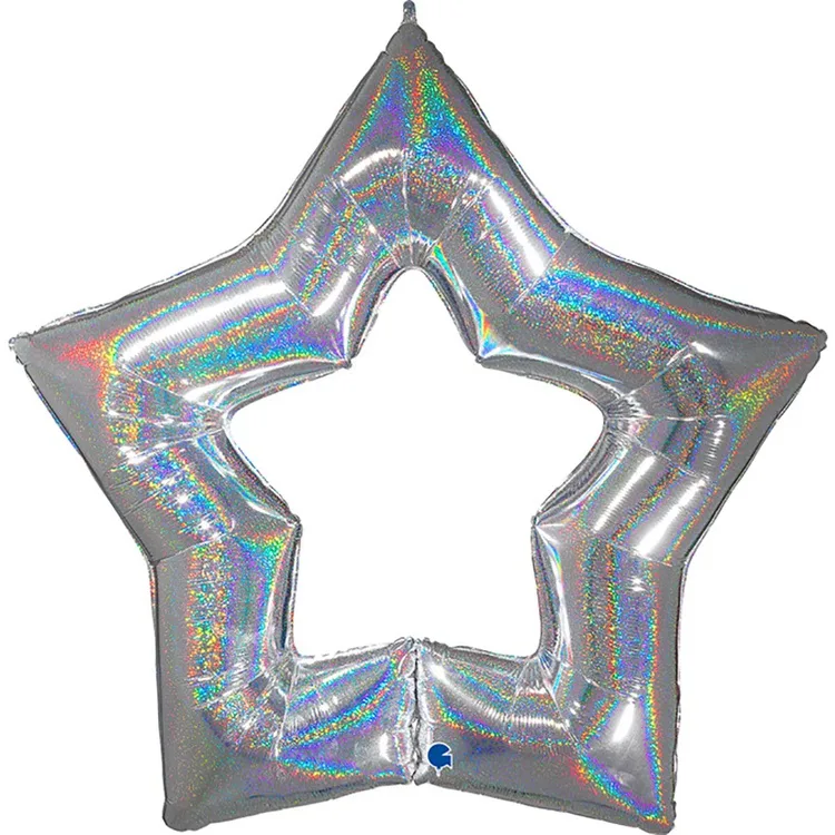 G 48"/122см Звезда Контур,  Silver блеск. 1 шт./(Италия)